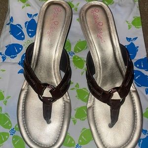 Lilly Pulitzer wedge flip flops